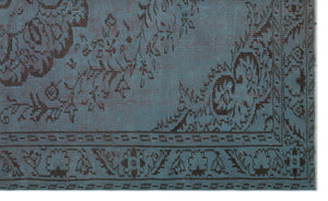 Blue Over Dyed Vintage Rug 5'3'' x 8'10'' ft 161 x 270 cm