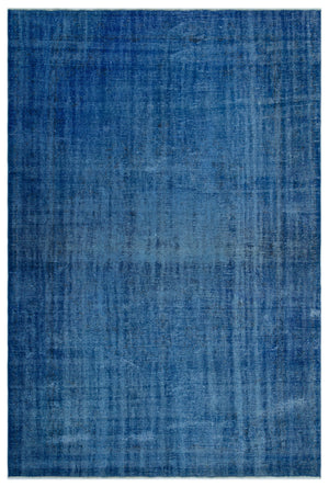 Blue Over Dyed Vintage Rug 6'0'' x 8'10'' ft 184 x 270 cm