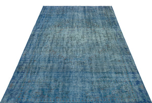 Blue Over Dyed Vintage Rug 5'3'' x 9'2'' ft 161 x 280 cm