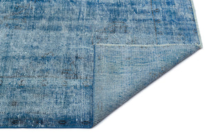 Blue Over Dyed Vintage Rug 5'7'' x 9'5'' ft 169 x 286 cm