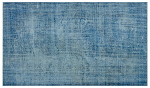 Blue Over Dyed Vintage Rug 5'7'' x 9'5'' ft 169 x 286 cm