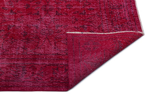 Red Over Dyed Vintage Rug 6'0'' x 10'1'' ft 183 x 308 cm