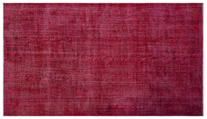 Red Over Dyed Vintage Rug 6'0'' x 10'1'' ft 183 x 308 cm