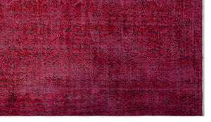 Red Over Dyed Vintage Rug 6'0'' x 10'1'' ft 183 x 308 cm