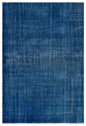 Blue Over Dyed Vintage Rug 6'0'' x 9'0'' ft 184 x 275 cm