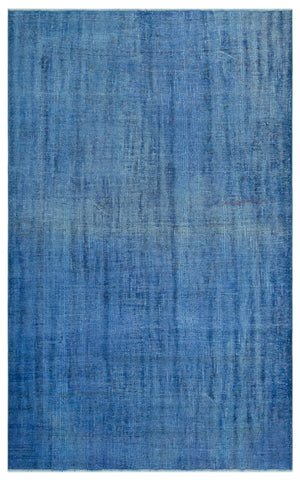 Blue Over Dyed Vintage Rug 5'9'' x 8'11'' ft 175 x 272 cm