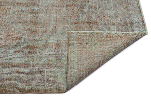 Brown Over Dyed Vintage Rug 5'12'' x 9'3'' ft 182 x 281 cm