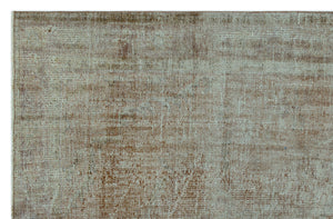 Brown Over Dyed Vintage Rug 5'12'' x 9'3'' ft 182 x 281 cm