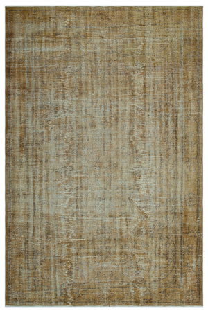 Brown Over Dyed Vintage Rug 5'10'' x 8'8'' ft 178 x 265 cm