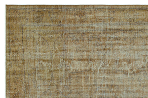 Brown Over Dyed Vintage Rug 5'10'' x 8'8'' ft 178 x 265 cm