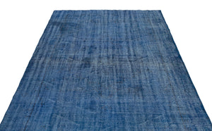 Blue Over Dyed Vintage Rug 5'9'' x 9'4'' ft 174 x 285 cm