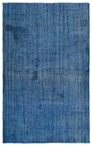 Blue Over Dyed Vintage Rug 5'9'' x 9'4'' ft 174 x 285 cm