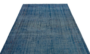 Blue Over Dyed Vintage Rug 5'7'' x 9'2'' ft 171 x 280 cm