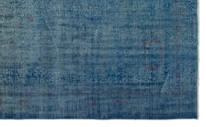 Blue Over Dyed Vintage Rug 5'7'' x 9'2'' ft 171 x 280 cm