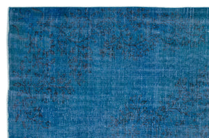 Blue Over Dyed Vintage Rug 6'0'' x 9'4'' ft 184 x 284 cm