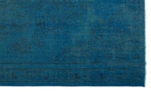 Blue Over Dyed Vintage Rug 5'7'' x 9'4'' ft 169 x 284 cm