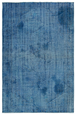 Blue Over Dyed Vintage Rug 5'10'' x 8'11'' ft 178 x 272 cm