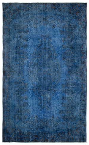 Blue Over Dyed Vintage Rug 5'10'' x 9'9'' ft 179 x 297 cm