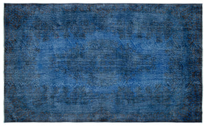 Blue Over Dyed Vintage Rug 5'10'' x 9'9'' ft 179 x 297 cm