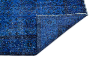 Blue Over Dyed Vintage Rug 5'10'' x 9'11'' ft 177 x 301 cm