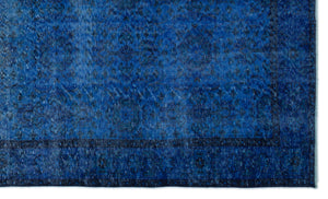 Blue Over Dyed Vintage Rug 5'10'' x 9'11'' ft 177 x 301 cm