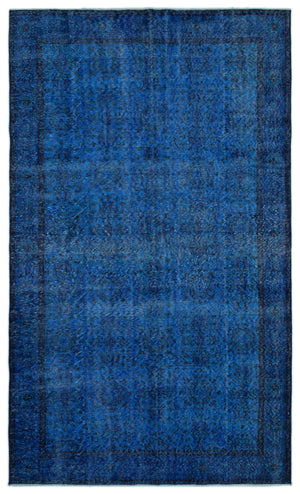Blue Over Dyed Vintage Rug 5'10'' x 9'11'' ft 177 x 301 cm