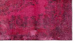 Red Over Dyed Vintage Rug 5'5'' x 9'7'' ft 164 x 292 cm