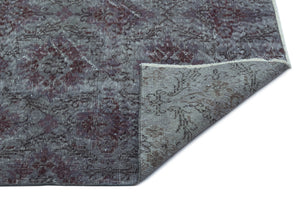 Gray Over Dyed Vintage Rug 5'9'' x 9'1'' ft 175 x 276 cm