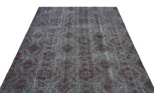 Gray Over Dyed Vintage Rug 5'9'' x 9'1'' ft 175 x 276 cm