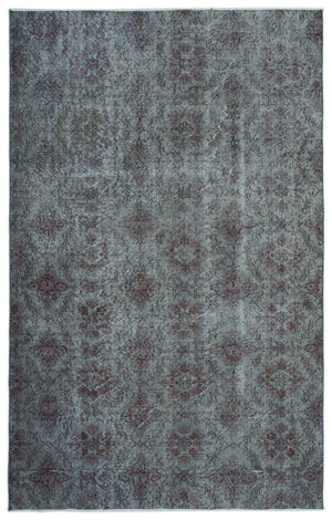 Gray Over Dyed Vintage Rug 5'9'' x 9'1'' ft 175 x 276 cm