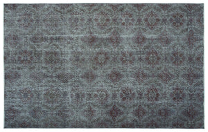 Gray Over Dyed Vintage Rug 5'9'' x 9'1'' ft 175 x 276 cm