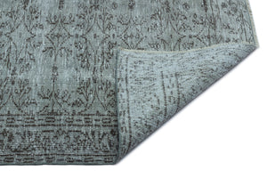 Blue Over Dyed Vintage Rug 4'10'' x 7'9'' ft 147 x 235 cm