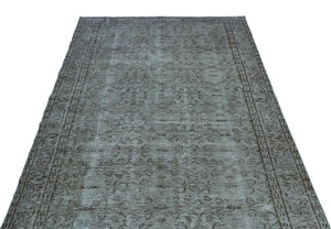 Blue Over Dyed Vintage Rug 4'10'' x 7'9'' ft 147 x 235 cm