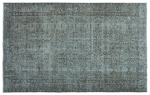 Blue Over Dyed Vintage Rug 4'10'' x 7'9'' ft 147 x 235 cm