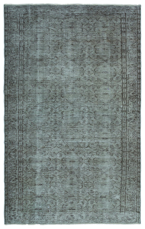 Blue Over Dyed Vintage Rug 4'10'' x 7'9'' ft 147 x 235 cm