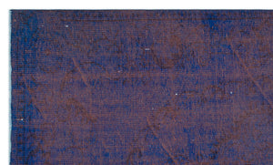 Blue Over Dyed Vintage Rug 4'9'' x 8'2'' ft 146 x 248 cm
