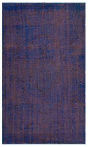 Blue Over Dyed Vintage Rug 4'9'' x 8'2'' ft 146 x 248 cm