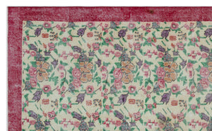 Retro Over Dyed Vintage Rug 5'5'' x 8'9'' ft 165 x 267 cm
