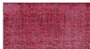 Red Over Dyed Vintage Rug 3'7'' x 6'8'' ft 109 x 204 cm