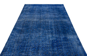 Blue Over Dyed Vintage Rug 5'8'' x 8'7'' ft 172 x 261 cm