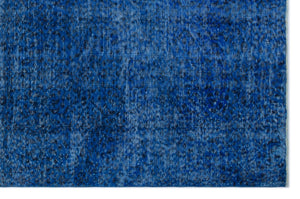 Blue Over Dyed Vintage Rug 5'8'' x 8'7'' ft 172 x 261 cm