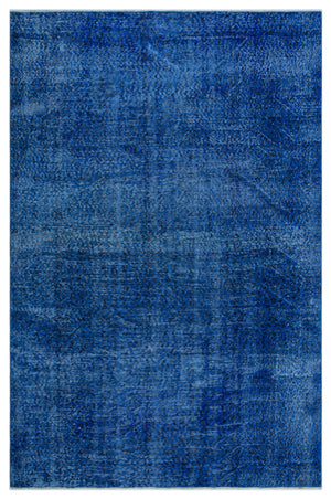 Blue Over Dyed Vintage Rug 5'8'' x 8'7'' ft 172 x 261 cm