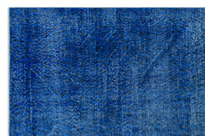 Blue Over Dyed Vintage Rug 5'8'' x 8'7'' ft 172 x 261 cm