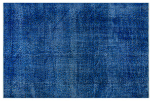 Blue Over Dyed Vintage Rug 5'8'' x 8'7'' ft 172 x 261 cm