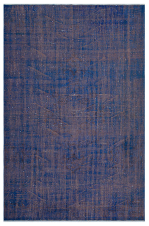 Blue Over Dyed Vintage Rug 6'1'' x 9'5'' ft 186 x 286 cm