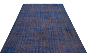 Blue Over Dyed Vintage Rug 6'1'' x 9'5'' ft 186 x 286 cm