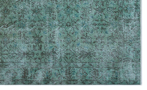 Turquoise  Over Dyed Vintage Rug 5'3'' x 8'9'' ft 159 x 266 cm