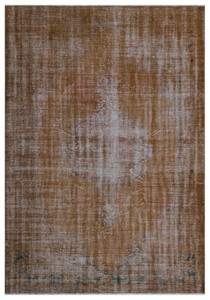 Brown Over Dyed Vintage Rug 6'4'' x 8'11'' ft 193 x 271 cm