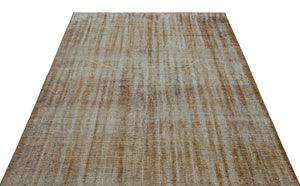 Brown Over Dyed Vintage Rug 5'5'' x 8'7'' ft 165 x 262 cm