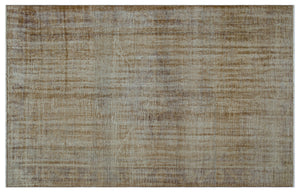 Brown Over Dyed Vintage Rug 5'5'' x 8'7'' ft 165 x 262 cm